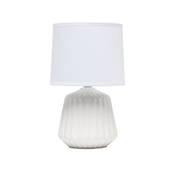 Simple Designs Petite Off White Pleated Base Table Lamp LT1120-OFF